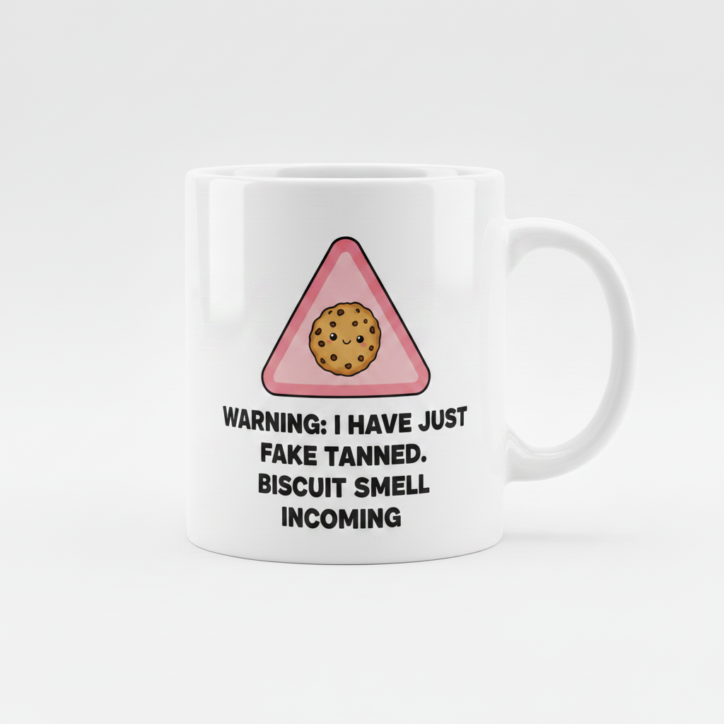 Warning: I Have Just Fake Tanned, Biscuit Smell Incoming Mug