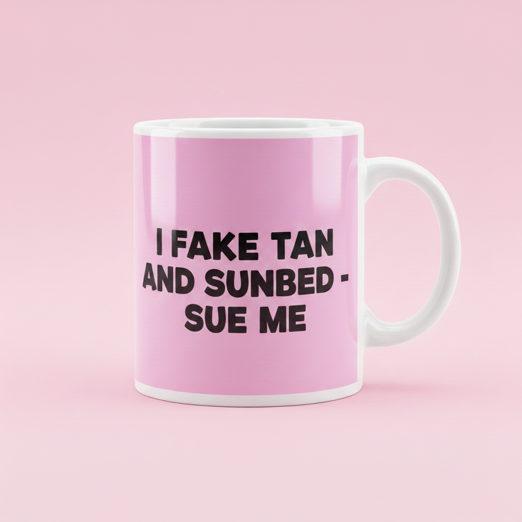 I Fake Tan and Sunbed - Sue Me Mug